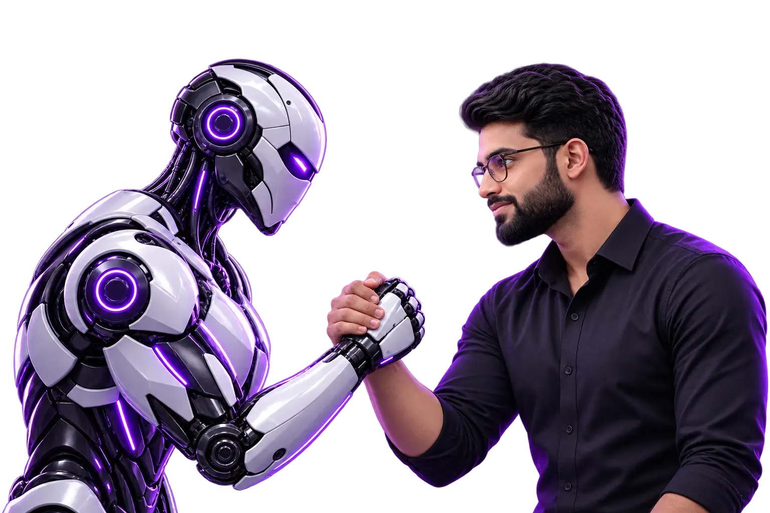 Human and AI collaboration representing Mindex Digital's human-led, AI-powered approach